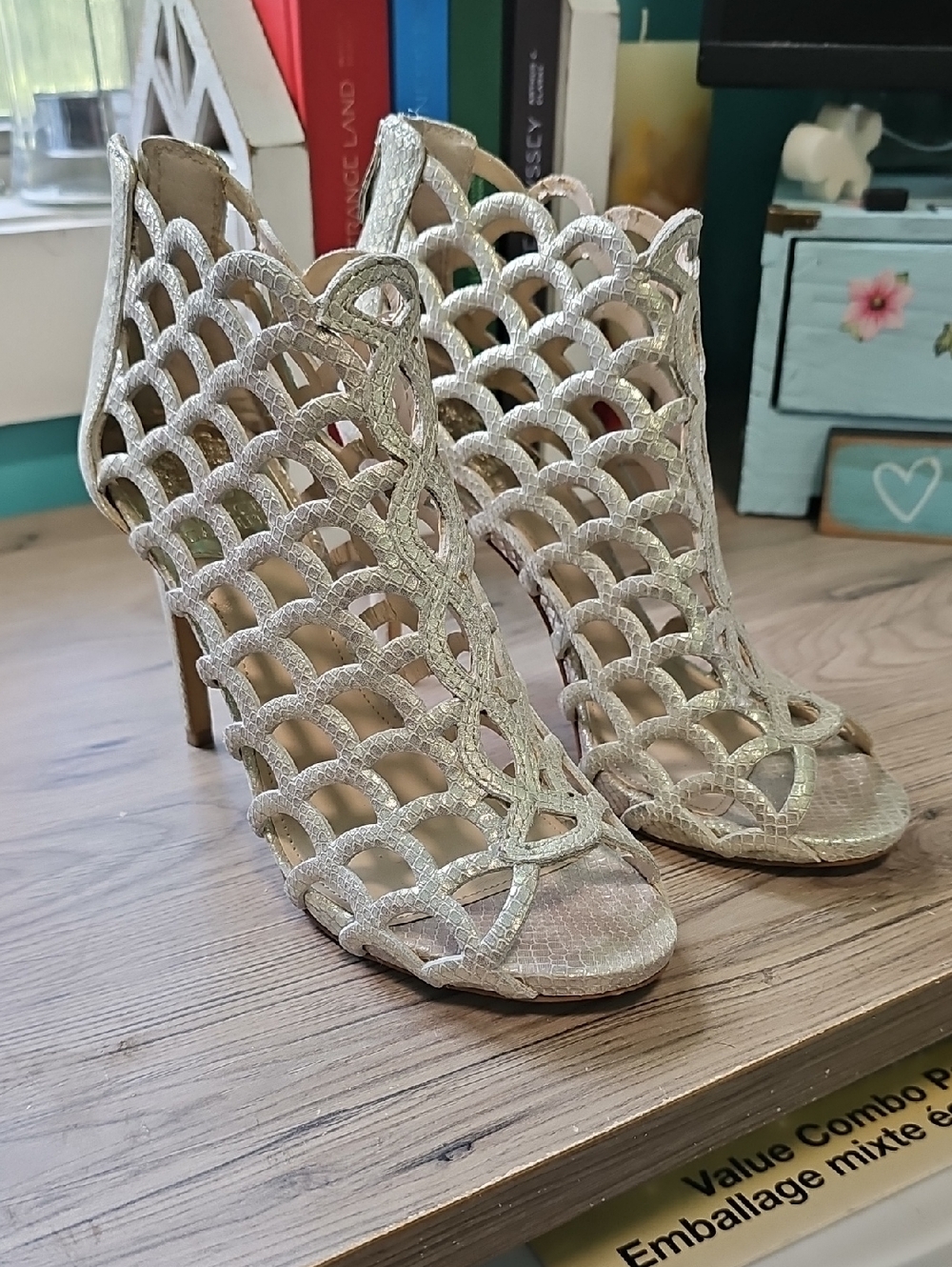 Vince Camuto Fontanela Metallic Cutout High Heel Sandals